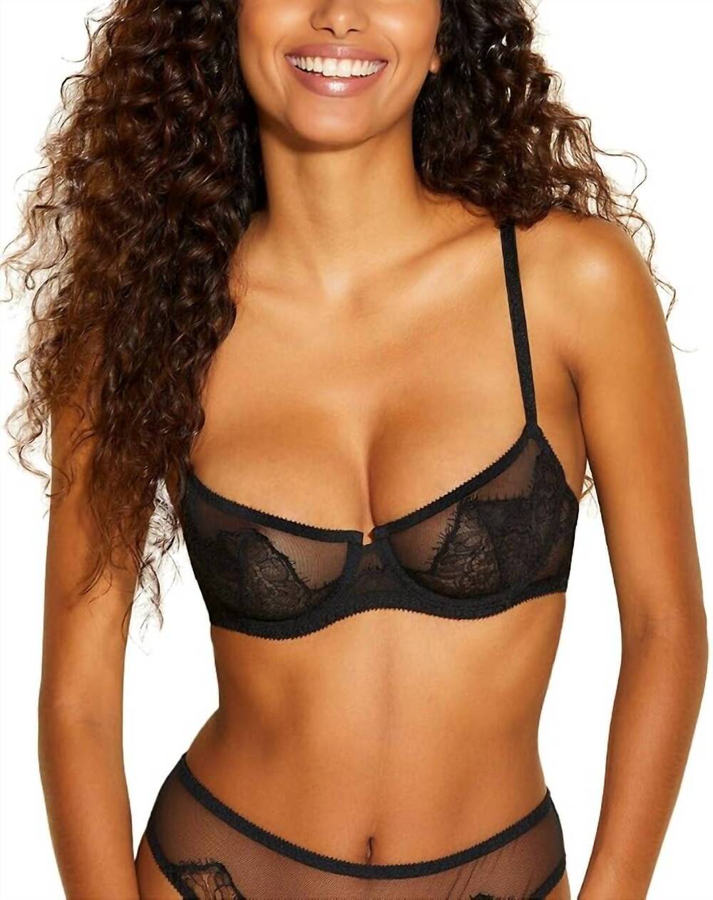 NEW COSABELLA maharaja lace cup demi plunge bra in black